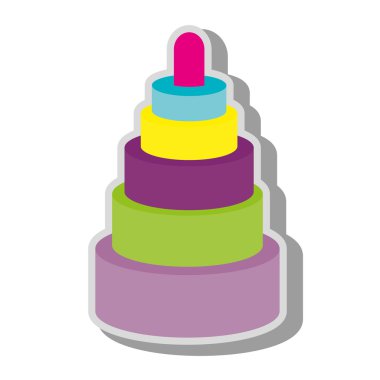 Hanoi Kulesi bulmaca oyuncak simge vektör çizim