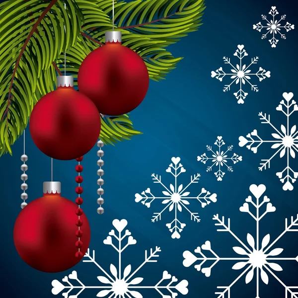 Bollen en sneeuwvlok pictogram. Merry Christmas ontwerp. Vector grafiek — Stockvector