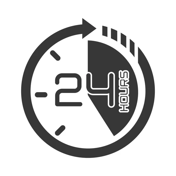 Illustration vectorielle d'icône de service de vingt-quatre heures — Image vectorielle
