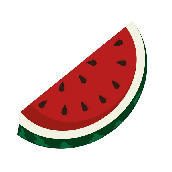 Deliciosa y fresca sandía fruta, vector de ilustración . — Vector de stock