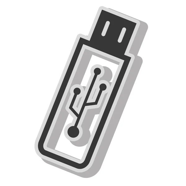 Usb 휴대용 메모리 아이콘 벡터 일러스트 레이 션 — 스톡 벡터