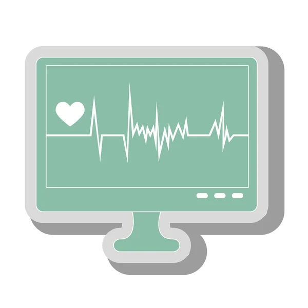 Fale kardiologii maszyny ikona ilustracja wektorowa — Wektor stockowy