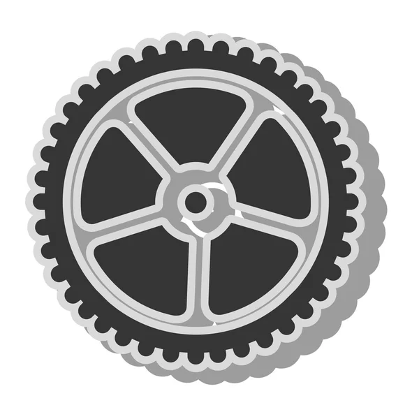 Versnelling van de fiets wiel pictogram vectorillustratie — Stockvector