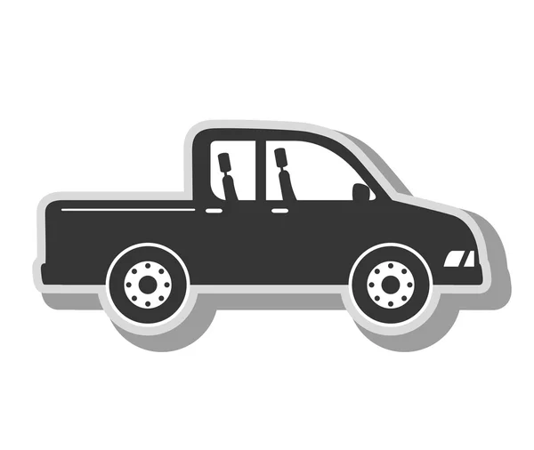 Pick-up fordon transport ikonen vektor illustration — Stock vektor