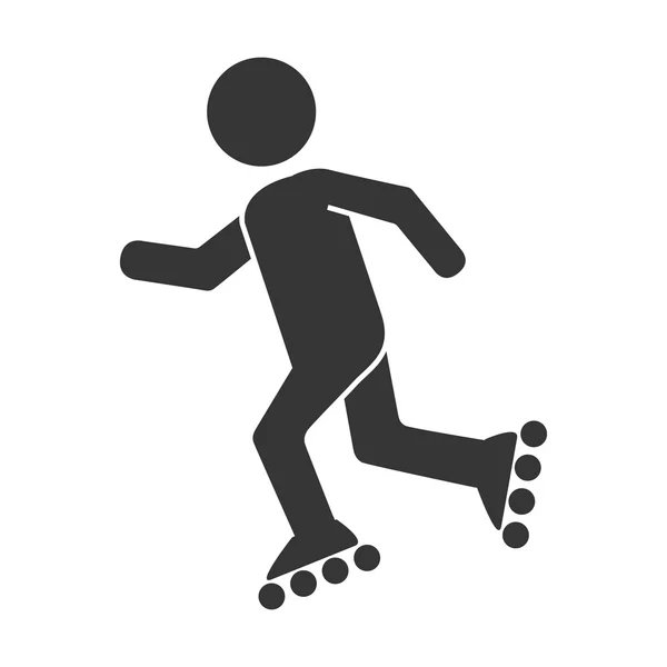 Patinaje sobre ruedas deporte icono vector ilustración — Archivo Imágenes Vectoriales