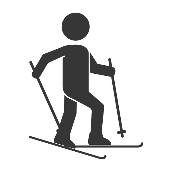 Ski bestuur sneeuw pictogram vectorillustratie — Stockvector