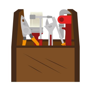 büyük araç kutusu onarım simge vektör çizim