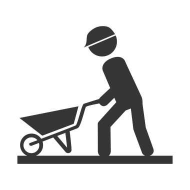 çalışan inşaat erkek simge vektör çizim