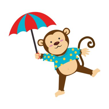 Sirk maymunu karikatür simge vektör çizim