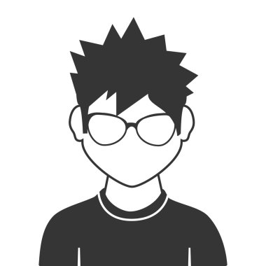 genç erkek profil simge vektör çizim