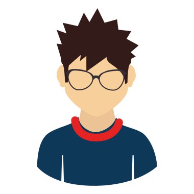 genç erkek profil simge vektör çizim