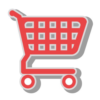Alışveriş arabası simgesi vektör illüstrasyon grafik tasarımı