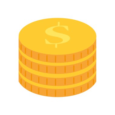 Para ve yatırım izole düz simgesi, vektör çizim.