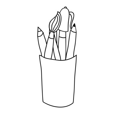 Boya kalem fırça simge vektör çizim