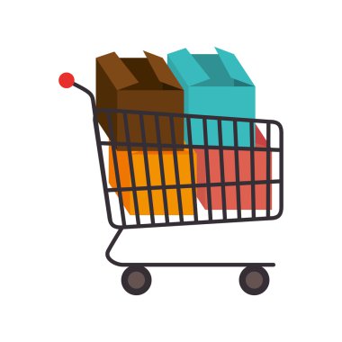 alışveriş sepeti kutuları simge vektör