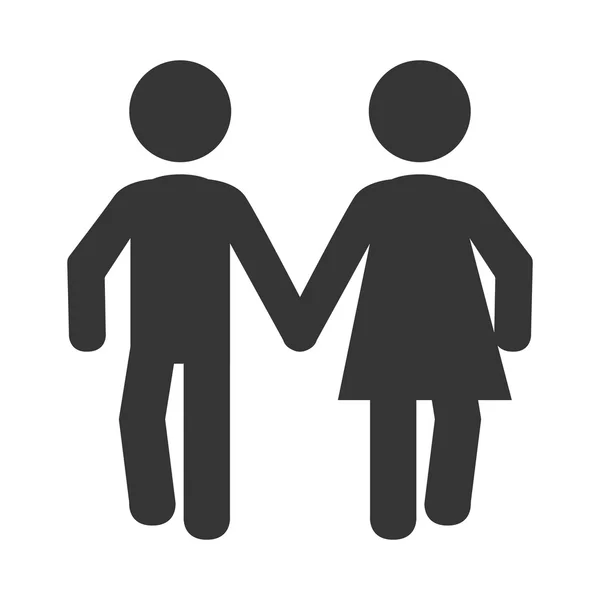 Couple relation pictogramme icône vecteur illustration — Image vectorielle