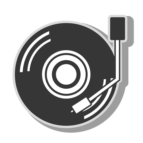 Hudba dj vinyl ikonu vektorové ilustrace — Stockový vektor