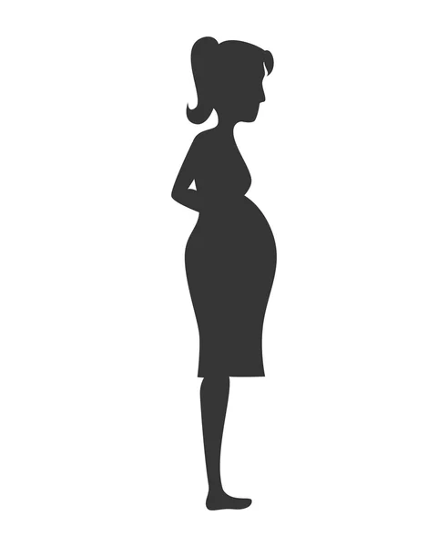 Pregnant woman silhouette icon vector illustration — Stock Vector