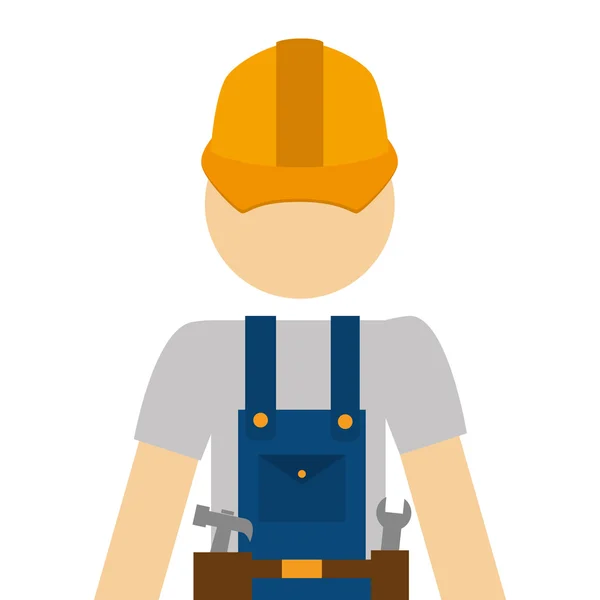 Werknemer bouw mannelijke pictogram vectorillustratie — Stockvector