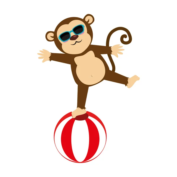 Circus monkey cartoon icon vector illustration — Stock Vector