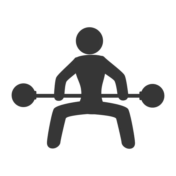 Spor salonunda ağırlık erkek simge vektör çizim — Stok Vektör
