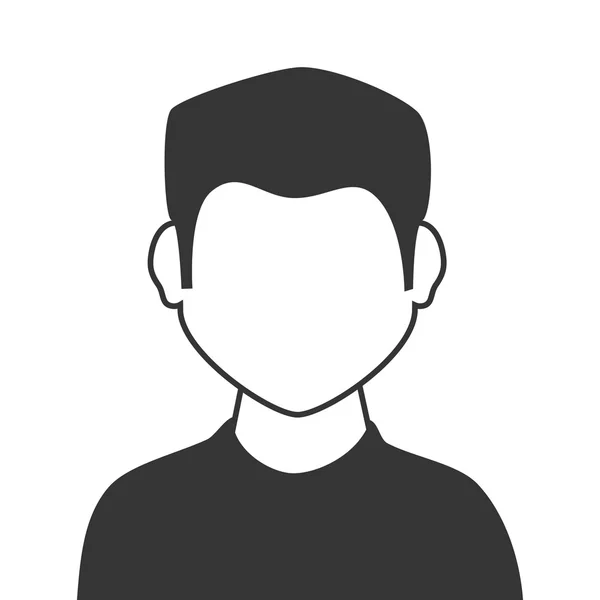 Giovane profilo maschile icona vettoriale illustrazione — Vettoriale Stock