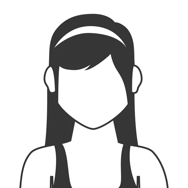 Jeune femme icône de profil illustration vectorielle — Image vectorielle