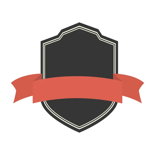 Distintivo nastro scudo icona vettoriale illustrazione — Vettoriale Stock