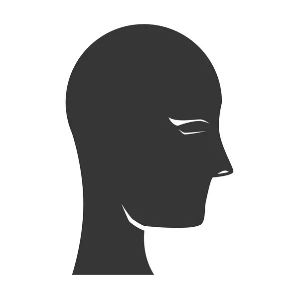 Cabeza humana silueta icono vector ilustración — Vector de stock