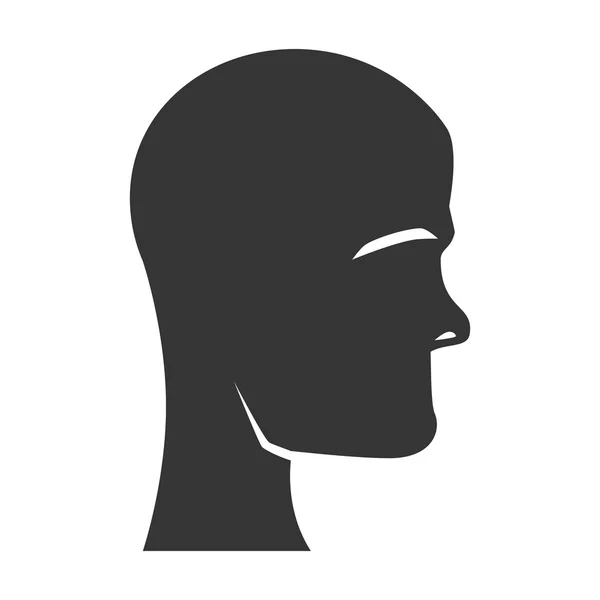 Menschliche Kopf Silhouette Symbol Vektor Illustration — Stockvektor