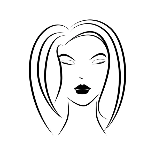 Nő fejét profil ikon-vektoros illusztráció — Stock Vector