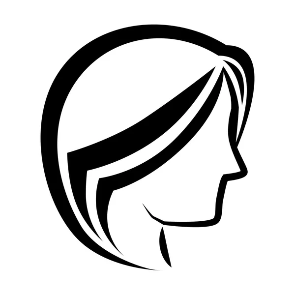 Frau Kopf Profil Symbol Vektor Illustration — Stockvektor
