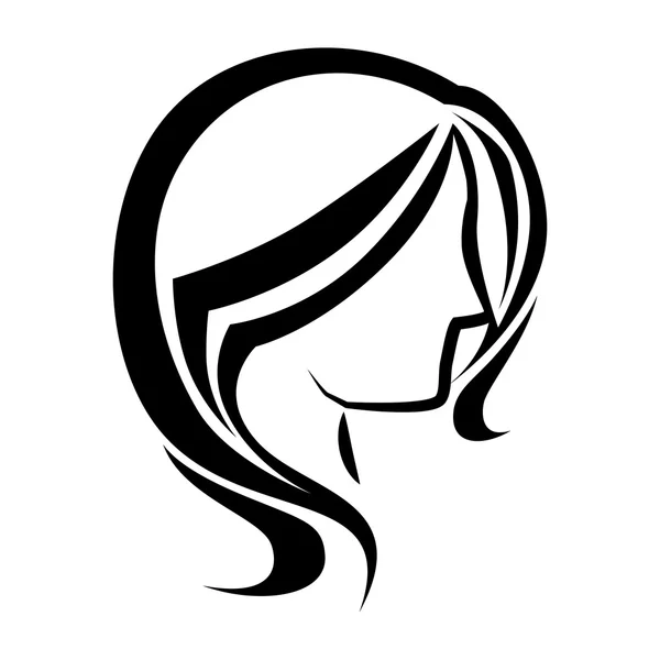 Hoofd vrouw profile icon vectorillustratie — Stockvector