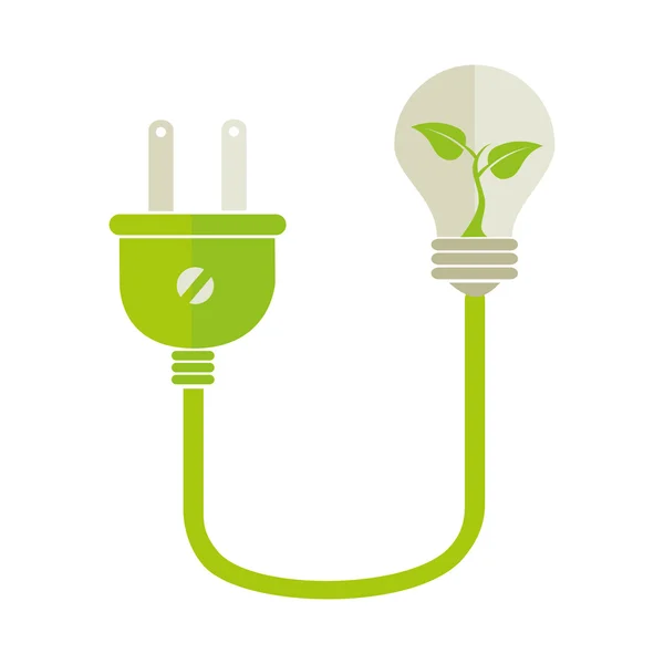 Groene energie macht pictogram vectorillustratie — Stockvector