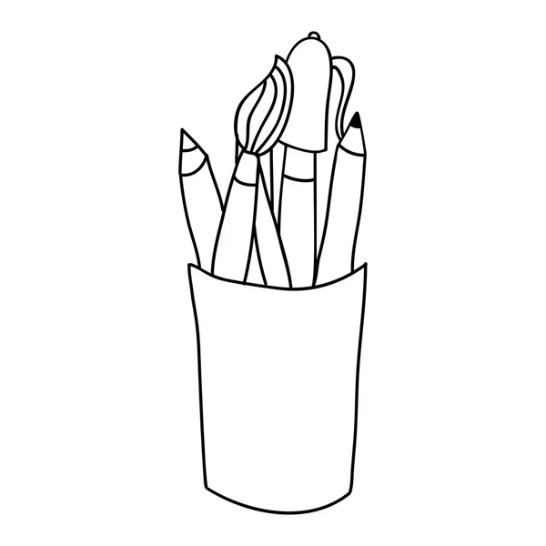 Farby pędzla ołówek ikona ilustracja wektorowa — Wektor stockowy
