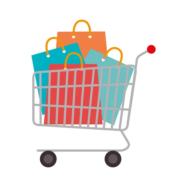 Shopping cart bags icon vector — Stock Vector