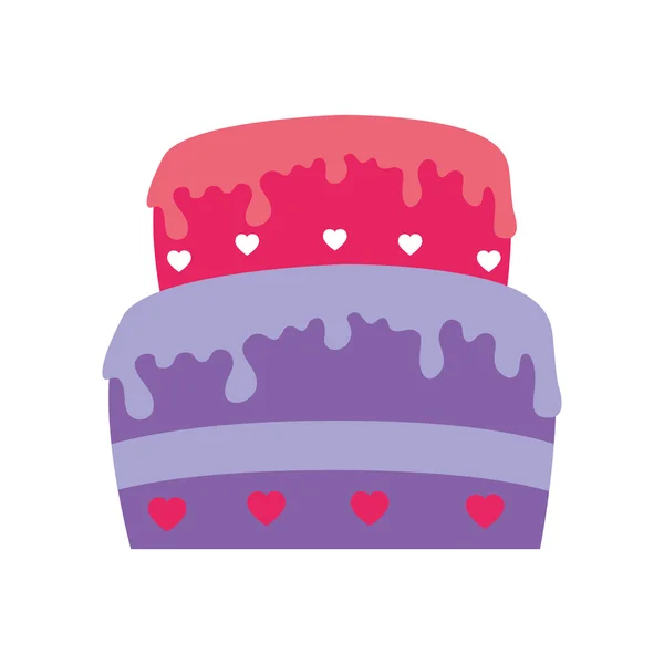 Delicioso pastel postre icono vector ilustración — Vector de stock