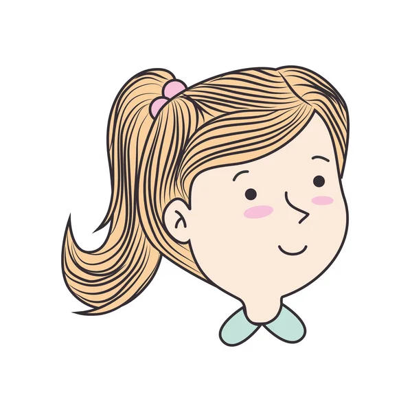 Hermosa chica de dibujos animados icono vector ilustración — Vector de stock