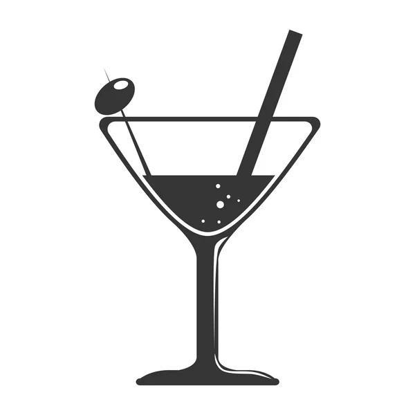 Coupe verre cocktail icône vectoriel illustration — Image vectorielle