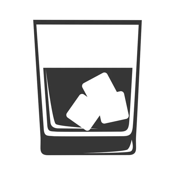 Whisky vidrio frío icono vector ilustración — Archivo Imágenes Vectoriales