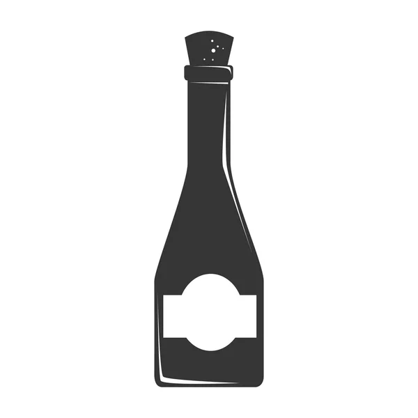 Wein Glas Flasche Symbol Vektor Illustration — Stockvektor