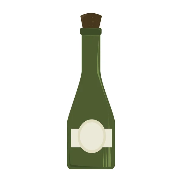 Glas vin flaska ikonen vektor illustration — Stock vektor