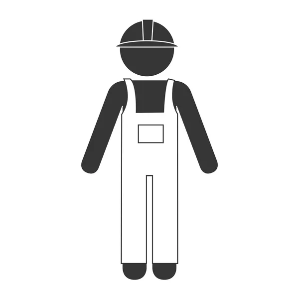 Constructor trabajador de la construcción icono gráfico vectorial — Vector de stock