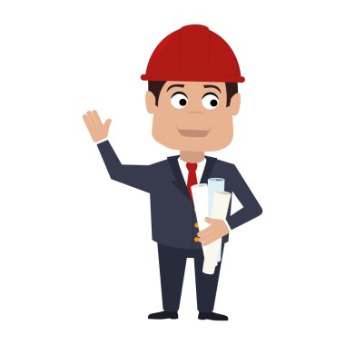 Mimar planı kask inşaat simge vektör grafiği