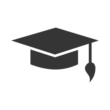 mezuniyet şapka eğitim simgesi vektör grafik