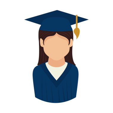 woman graduate graduation education university icon vector graph