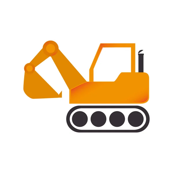 Excavator construction machinery icon vector graphic — Stock Vector