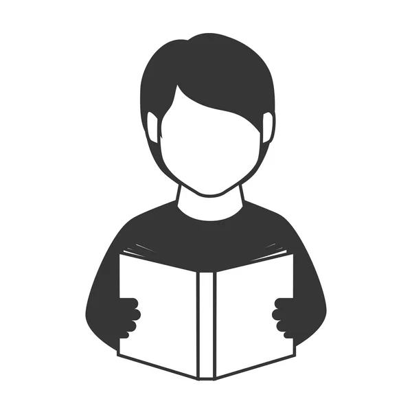 Libro lectura persona hombre educación icono vector gráfico — Archivo Imágenes Vectoriales