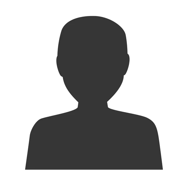 Persona silhouette faccia profilo uomo ragazzo testa icona vettoriale grafica — Vettoriale Stock