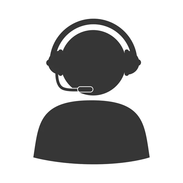 Person Bediener Headset Service Assistent Symbol Vektorgrafik — Stockvektor